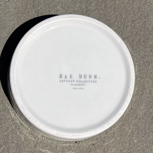 Rae Dunn Pet Bowl White & Turquoise DRINK Artisan Collection By Magenta Dimples - Picture 8 of 8